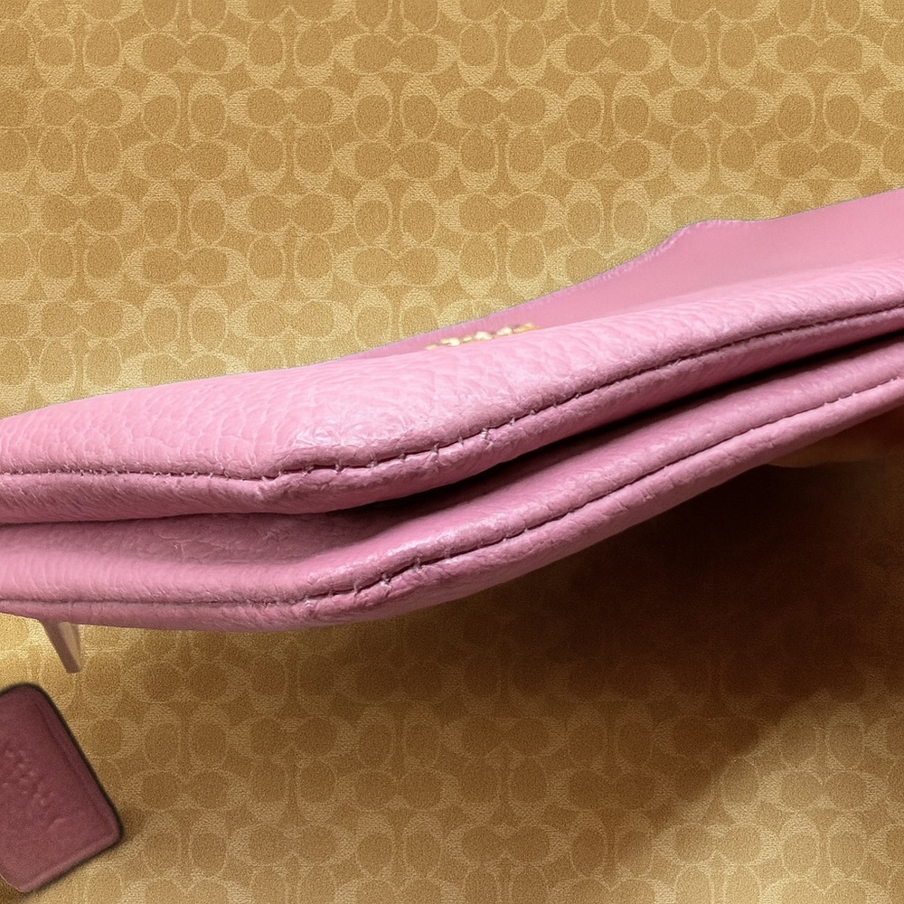 COACH Pebbled Leather Double Zip Wristlet F87587 | Pink Mauve | EUC | MSRP $178 - Picture 8 of 10